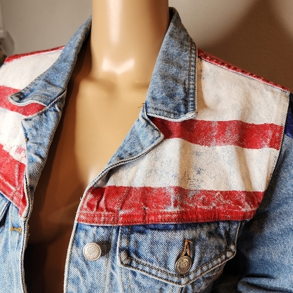 Moda Int'l Star stripes painted denim jacket marvel dr strange size small - Picture 4 of 16